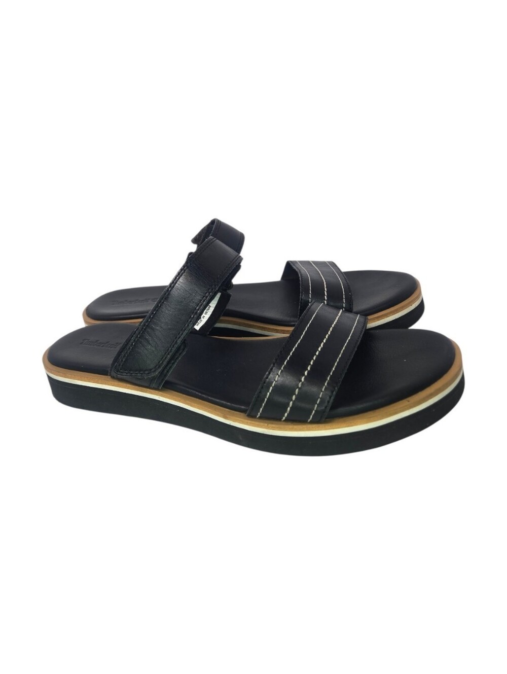 Timberland SensorFlex Women's Black Leather Sandals Strap Size 11 A29T1 A4334